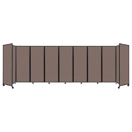 Versare Room Divider 360 Folding Portable Partition 25' x 7'6" Latte Fabric 1190913